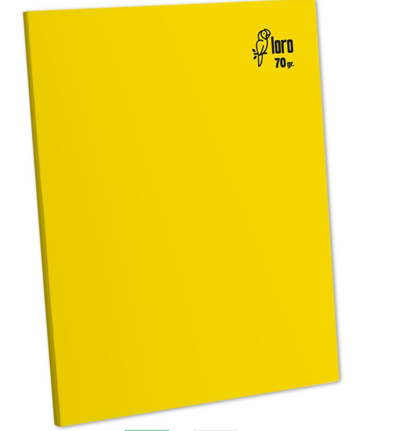 Cuaderno engrapado triple renglón A4 80 hojas amarillo Loro