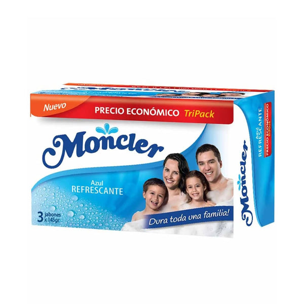 Jabón de tocador azul refrescante Tripack Moncler