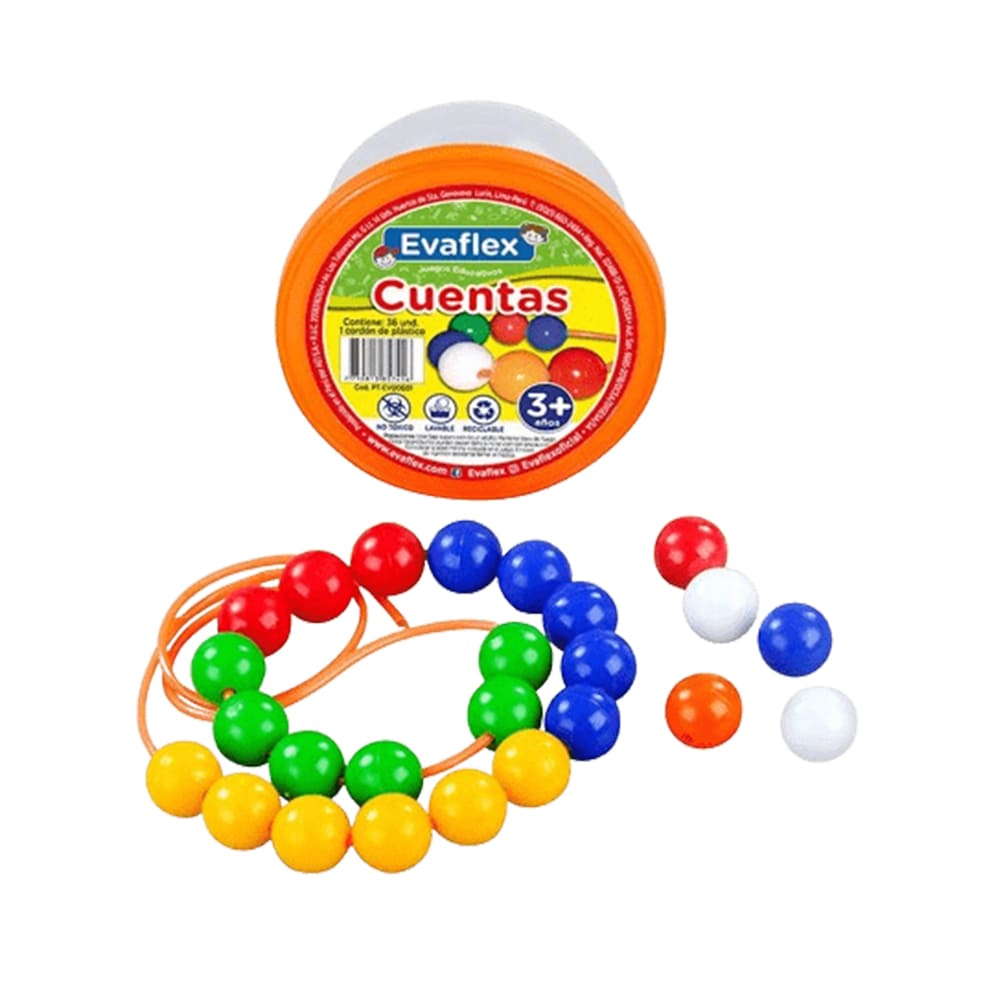 Juego didáctico cuentas escolares x 36 piezas Evaflex