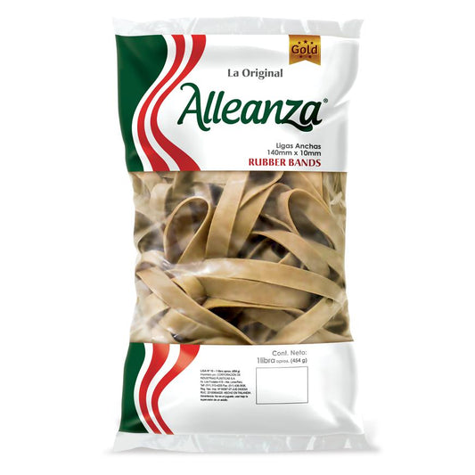 Ligas anchas 140 x 10 mm bolsa 1 libra alleanza