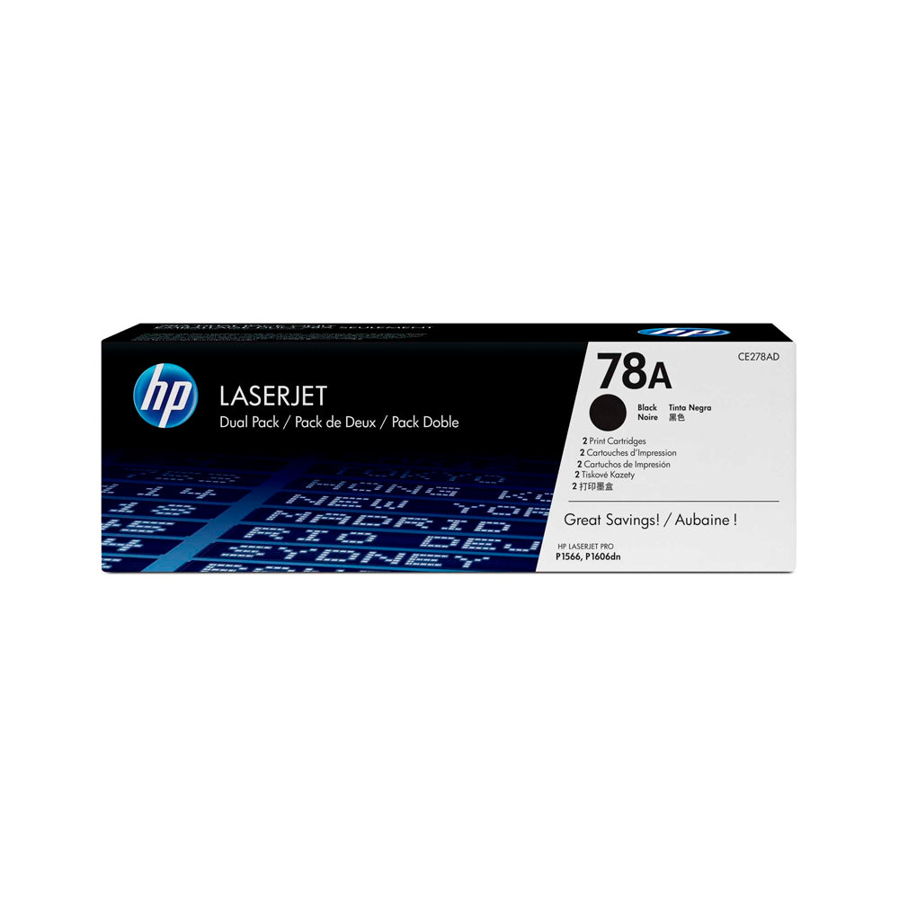 Toner CE278AD LJ P1566/P1606DN negro dual pack HP