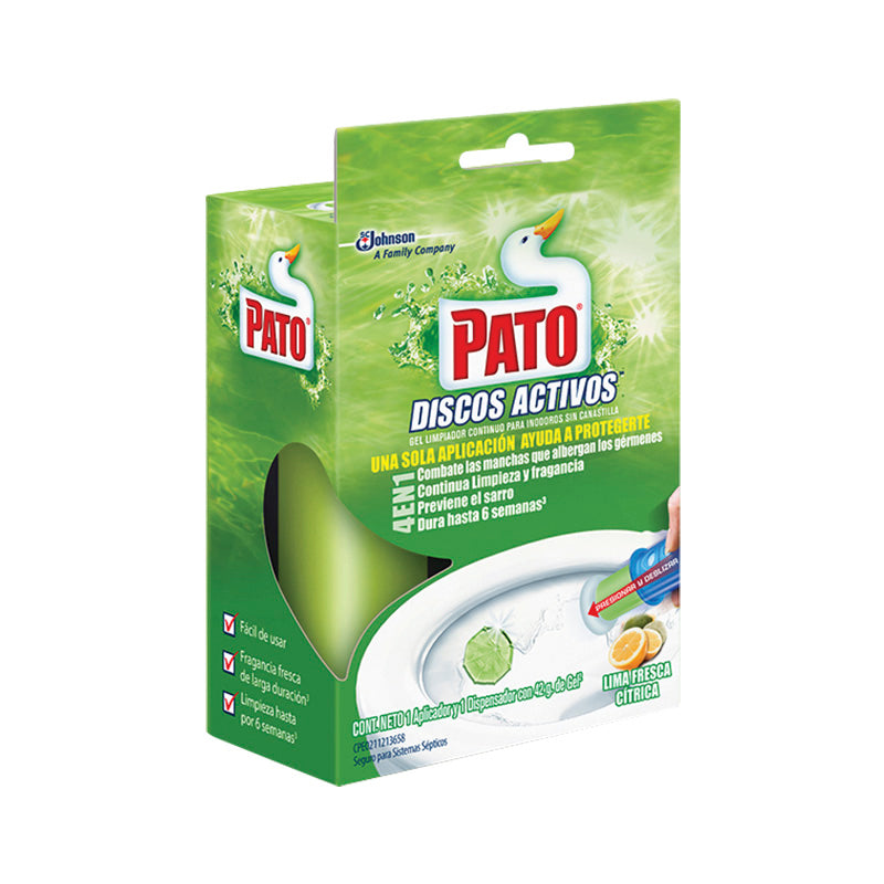 Dispensador + repuesto discos activos w.c. citrico 38 gr Pato