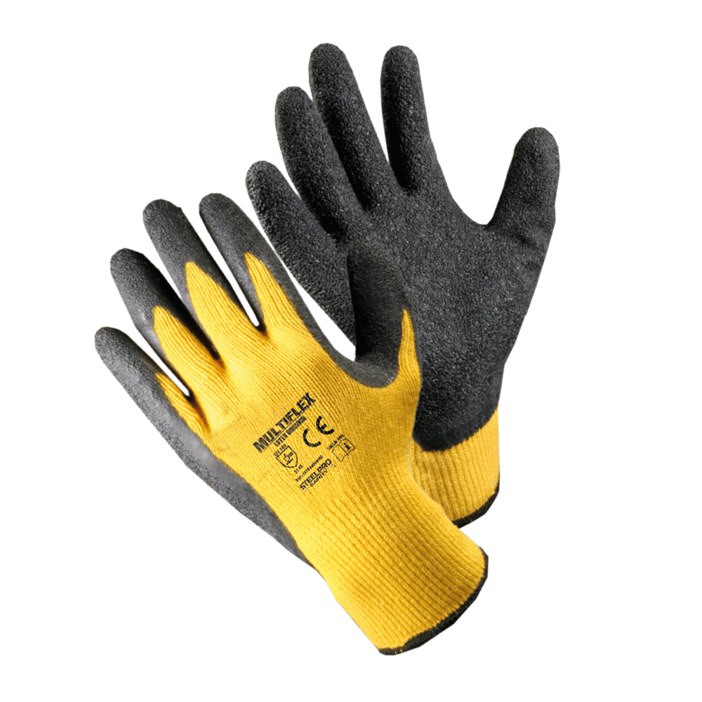 Guantes multiflex latex talla L amarillo Steelpro