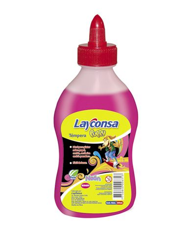 Tempera rosado neon 250ml puppy Layconsa