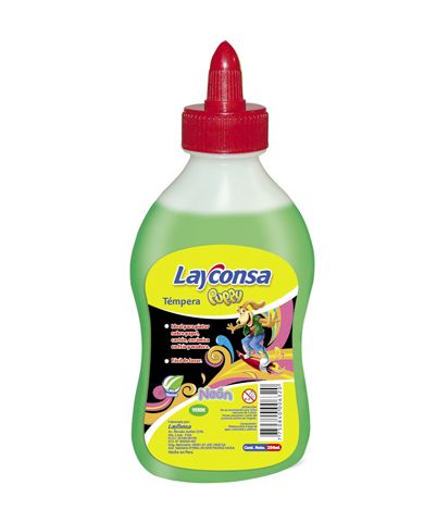 Tempera  verde neon 250ml puppy Layconsa