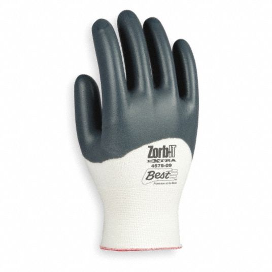 Guante con recubrimiento de nitrilo multiproposito gris con blanco showa