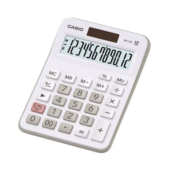 Calculadora mesa 12 dígitos MX-12B-WE blanco Casio