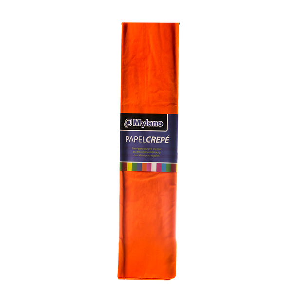 Papel crepé color naranja 50x180 cm x 10 unidades