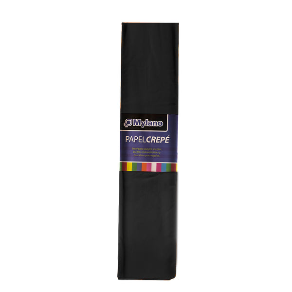 Papel crepé  color negro 50x180 cm x 10 unidades