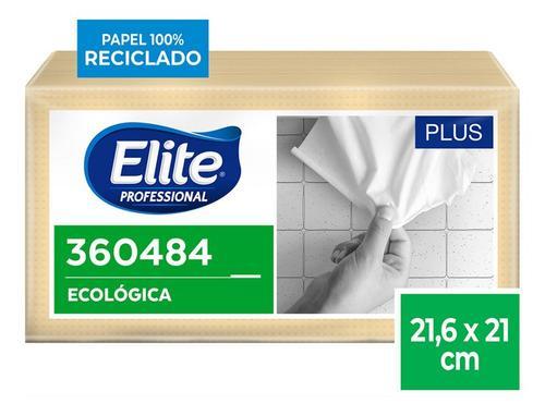 Papel toalla natural  ecológico interfoliado una hoja 21,6 x 21 cm  x 250 hojas Elite Plus