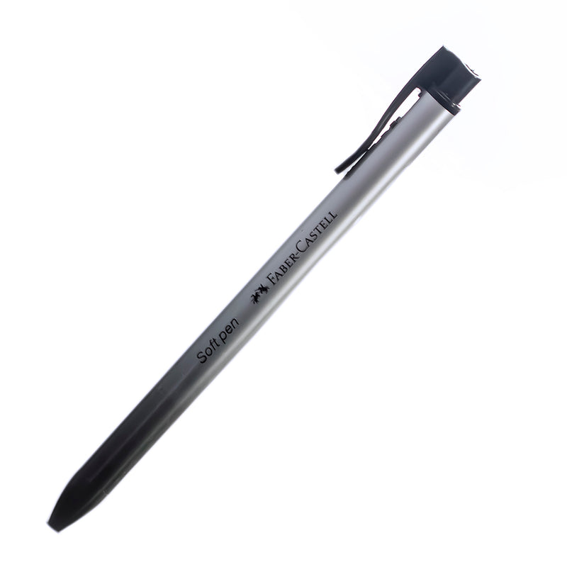 Lapicero retráctil soft pen negro faber castell