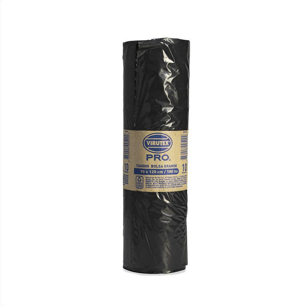 Bolsa para basura con faja 180L 90x120cm rollo x 10 unidades Virutex