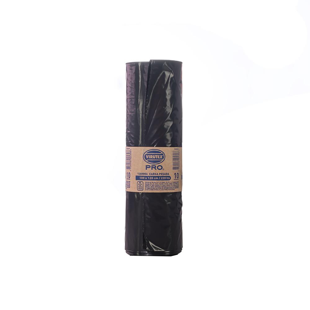 Bolsa para basura con faja 220L 100x120cm rollo x 10 unidades Virutex