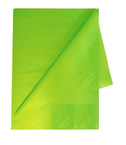 Papel seda verde limón paquete x 24 unidades