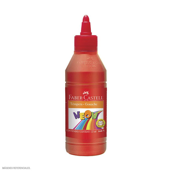 Témpera neón rojo 250 ml Faber Castell