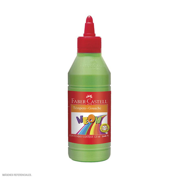 Témpera neón verde 250 ml Faber Castell