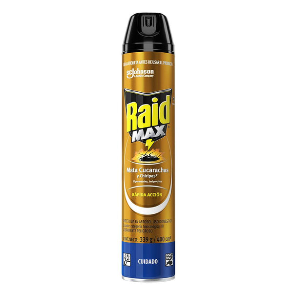 Insecticida aerosol max mata cucarachas x 400ml raide