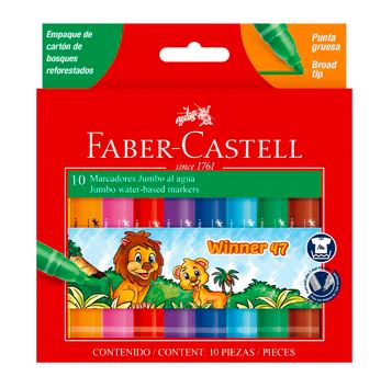 Plumones punta gruesa jumbo winner 47 cartón x 10 unidades Faber Castell