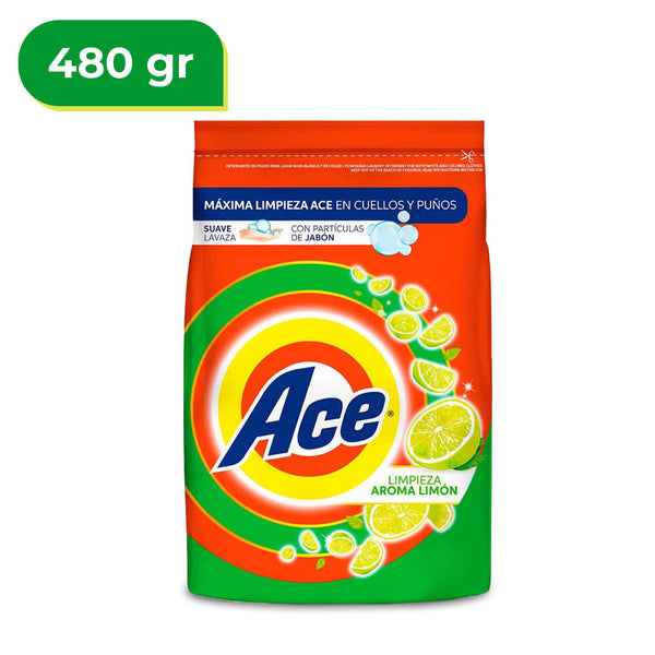 Detergente en polvo limón 480 gr ace