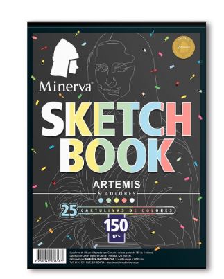 Sketch book encolado 5 colores 25 hojas Minerva