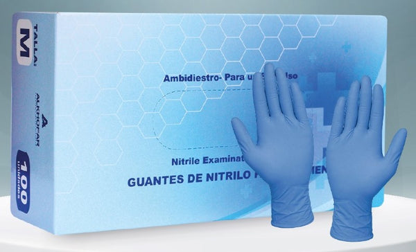 Guantes nitrilo celeste x100 und talla S Alkhopar