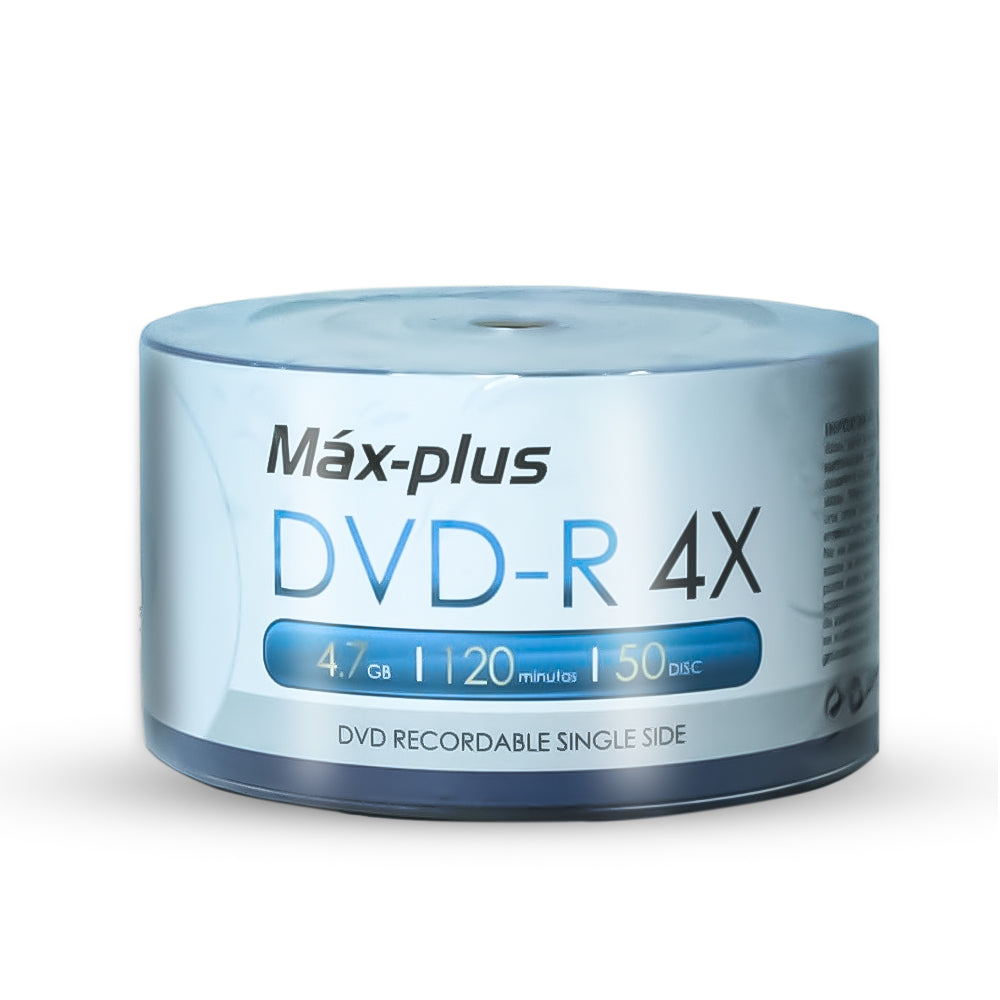 DVD R 4.7gb 120 min max plus cono x50
