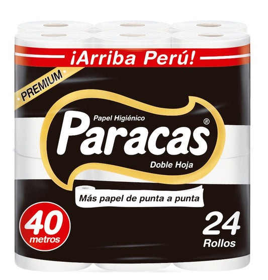 Papel higiénico blanco doble hoja 40 mt x 24 rollos  Black Paracas