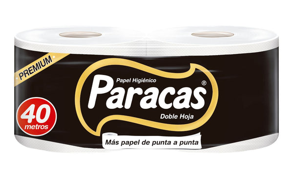 Papel higiénico blanco doble hoja 40 mt x 2 rollos Black Paracas