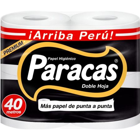 Papel higiénico blanco doble hoja  40 mt x 4 rollos Black Paracas