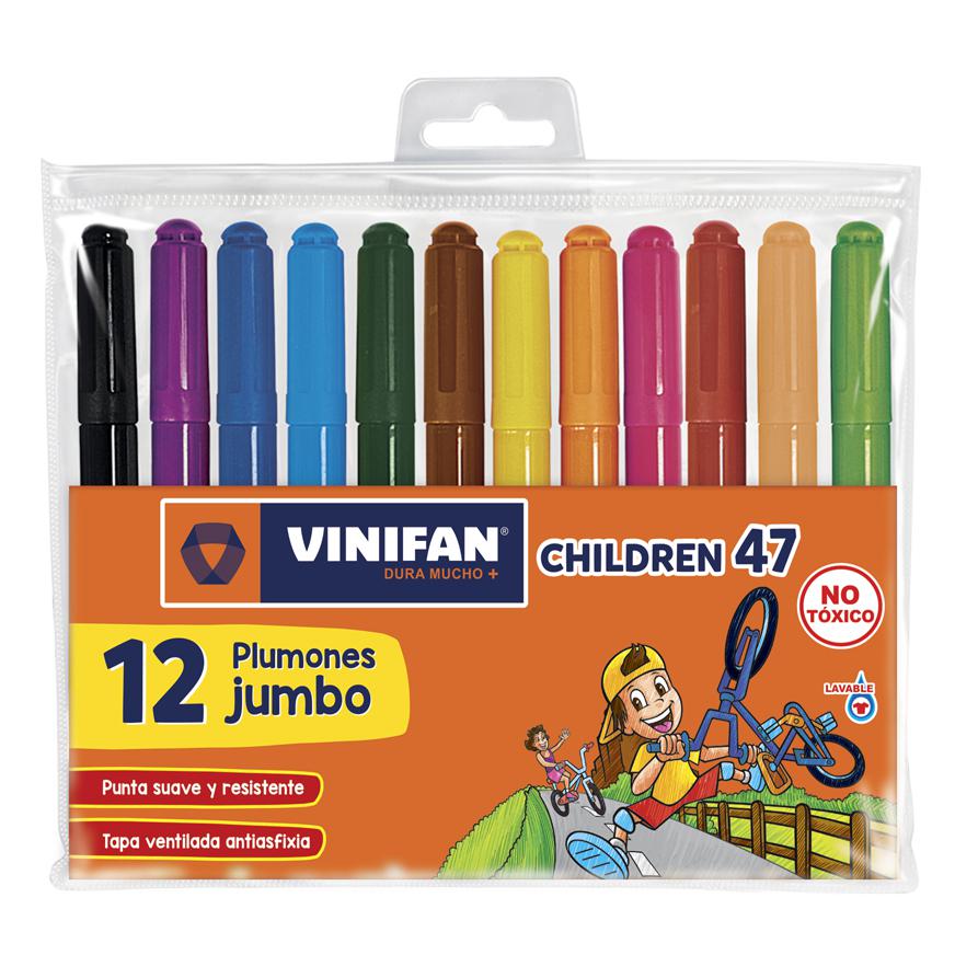 Plumones jumbo children 47 estuche x 12  unidades Vinifan
