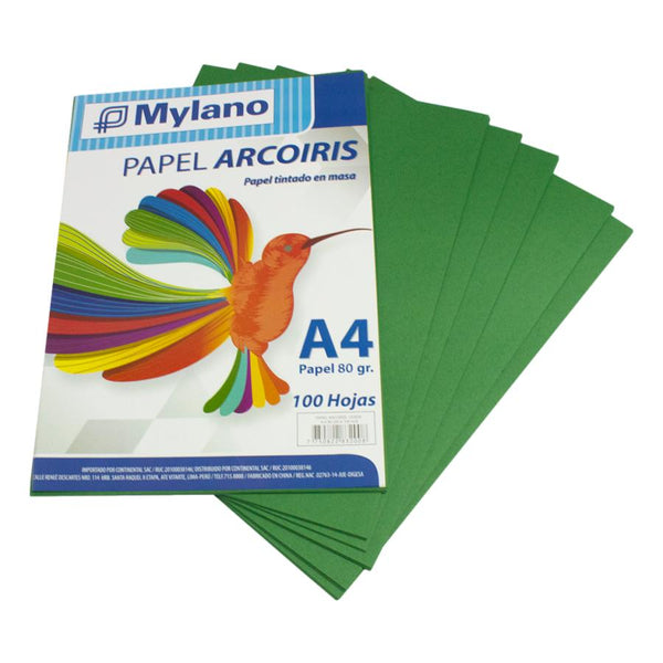 Papel de color verde intenso 80gr 100 hojas