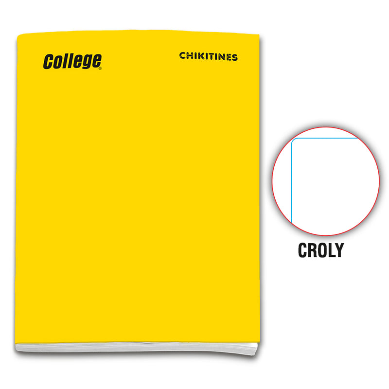 Cuaderno engrapado decroly A4x80 hojas amarillo Chikitines College