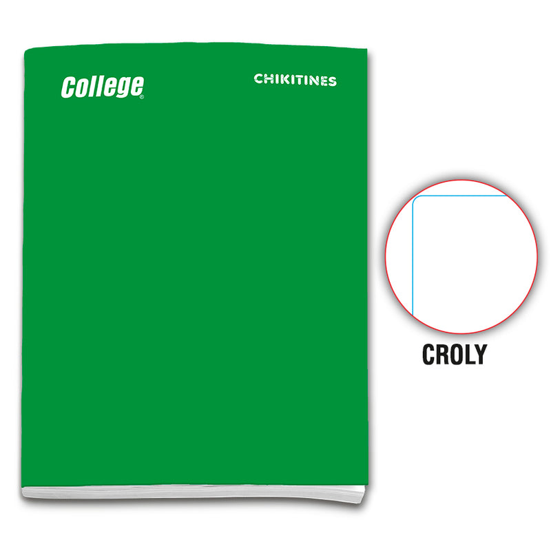 Cuaderno engrapado decroly A4x80 hojas verde Chikitines College
