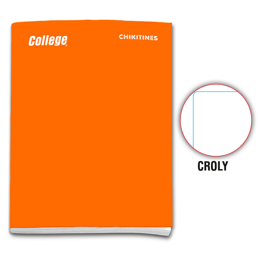 Cuaderno engrapado decroly A4x80 hojas naranja Chikitines College