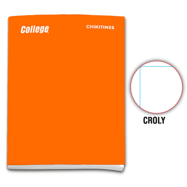 Cuaderno engrapado decroly A4x80 hojas naranja Chikitines College