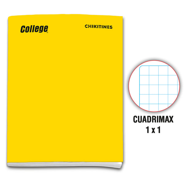 Cuaderno engrapado cuadrimax 1x1  A4x 80 hojas amarillo Chikitines College