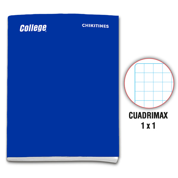 Cuaderno engrapado cuadrimax 1x1 A4x80 hojas azul Chikitines College