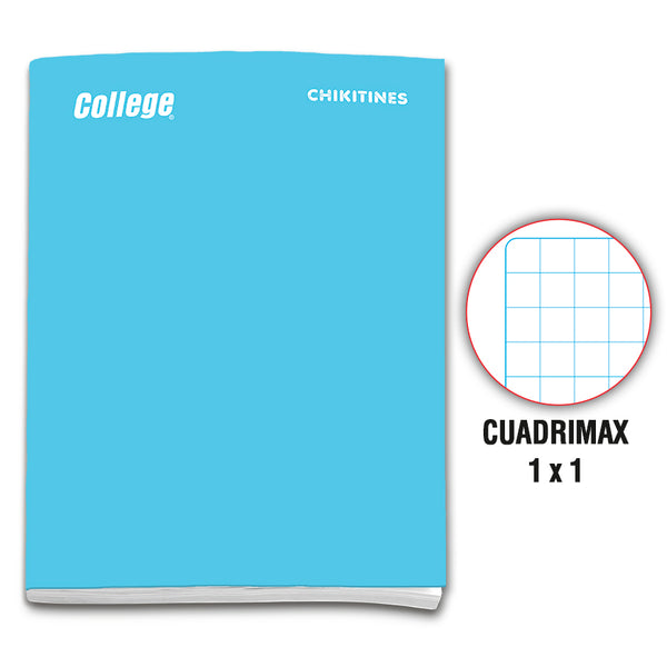 Cuaderno engrapado cuadrimax 1x1  A4x80 hojas celeste Chikitines College