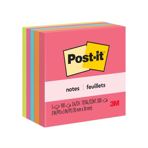 Post-it notas adhesivas 654 - 5pk colección cape town neón 7.6 cm x 7.6 cm