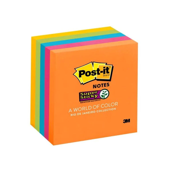 Post-it notas super adhesivas 654 colección rio de janeiro 7.6 cm x 7.6 cm