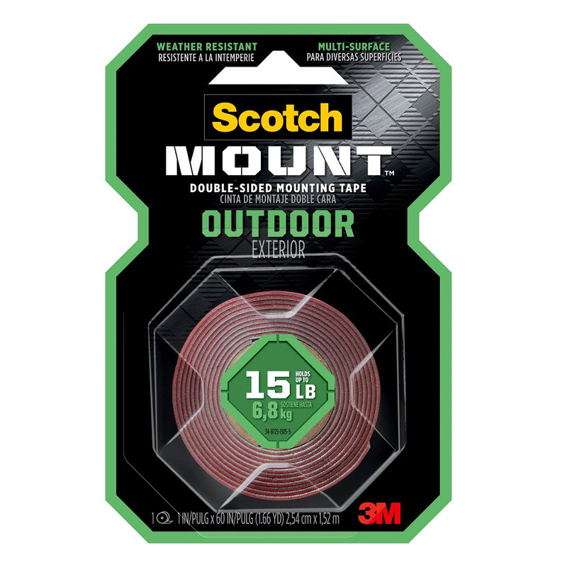 Cinta doble contacto 3m scotch-mount para exteriores 2,54 cm x 1,52 m