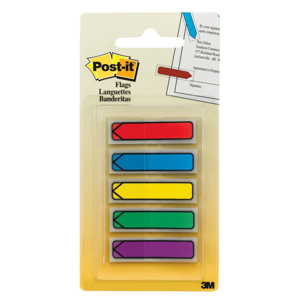 Post-it banderitas adhesivas flecha colores neón x 100 unidades
