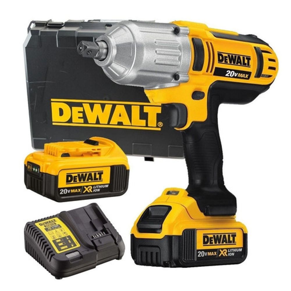 Llave impacto 20v + 2bat 4.0ah + cargador - 407nm (300 ft-lbs) Dewalt