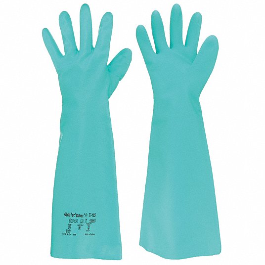 Guante resistente a quimicos nitrilo 18" solvex talla xl