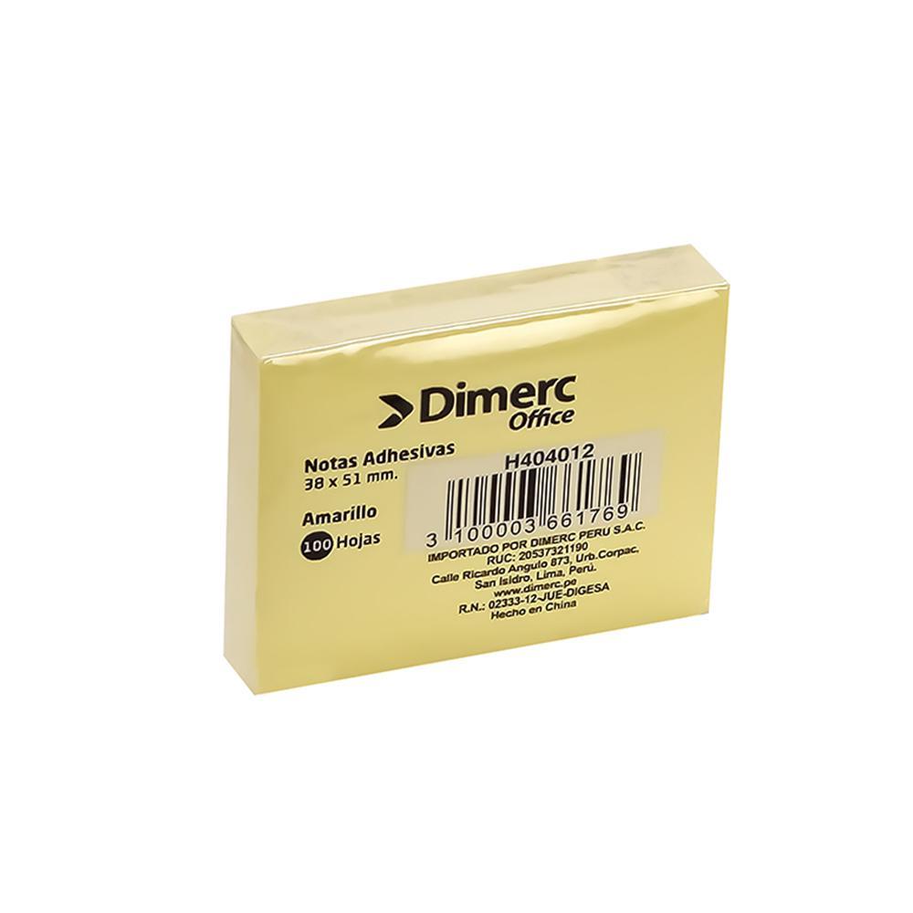 Nota adhesiva 1.5x2 100 hojas amarillo dimerc