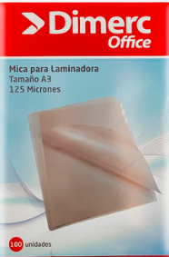 Mica para laminadora A3 125 micras 100 und Dimerc
