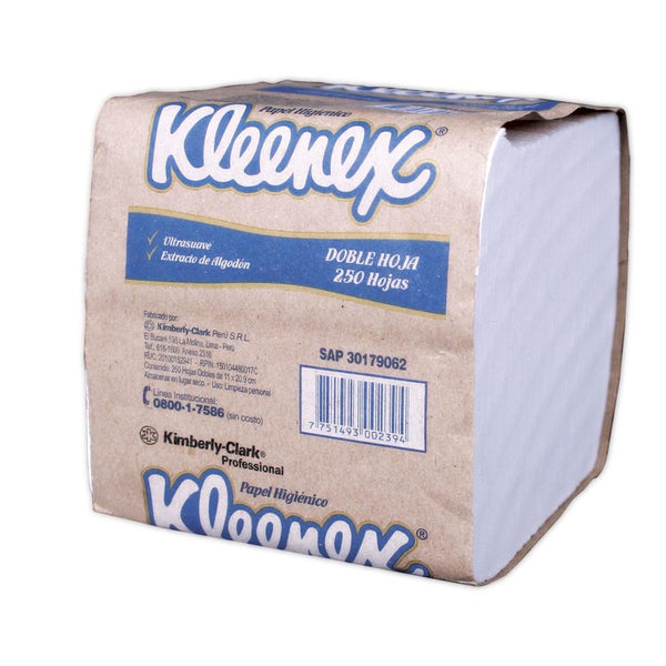 Papel higiénico blanco  bull pack  doble hoja  250 Hojas Kleenex