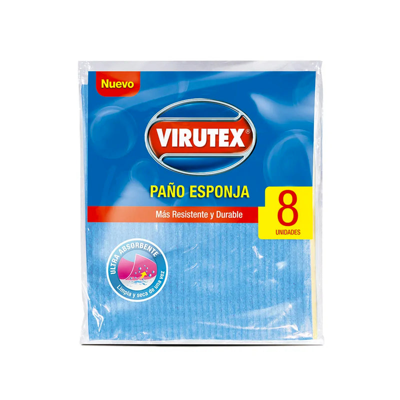 Paño esponja colores x 8 unidades Virutex