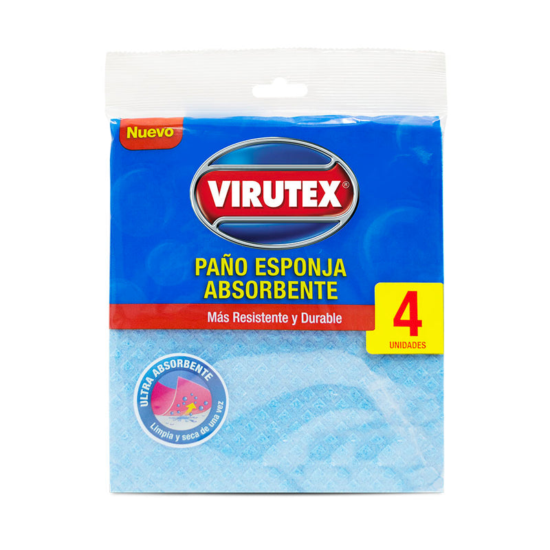 Paño absorbente esponja colores x 4 unidades Virutex
