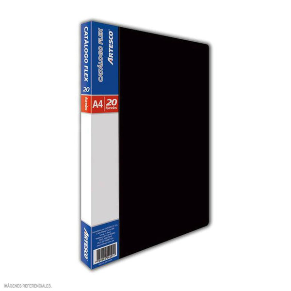 Catálogo A4 x 20 fundas negro flex Artesco